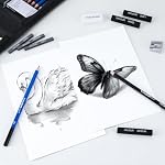 KALOUR PDAS 112 Drawing Set Sketch Kit, Pro Art Supplies with 3-Color Sketchbook, Graphite, Charcoal Pencils, Art Drawing Kit for Artists Adults Teens Beginners, Ideal for Shading & Blending