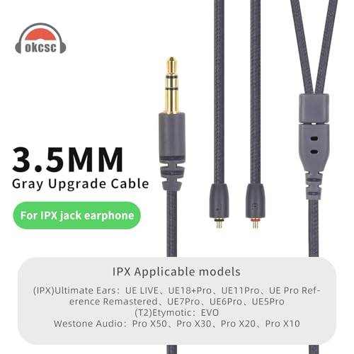 Cable de repuesto para auriculares IPX que elimina interferencias de audio 2
