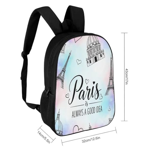 Womens Paris Eiffel Tower Backpack, Fashion Comfort Shoulder Bag for Travel, Reusable Spacious Soft Backpacks for Climbing, Shopping2