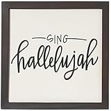 Fun Express Sing Hallelujah Large Wall Sign - Inspirational Home Decor with Bold Typography Rustic Charm and Uplifting Message - Ideal for Living Room Entryway Church or Worship Spaces - 1 Piece