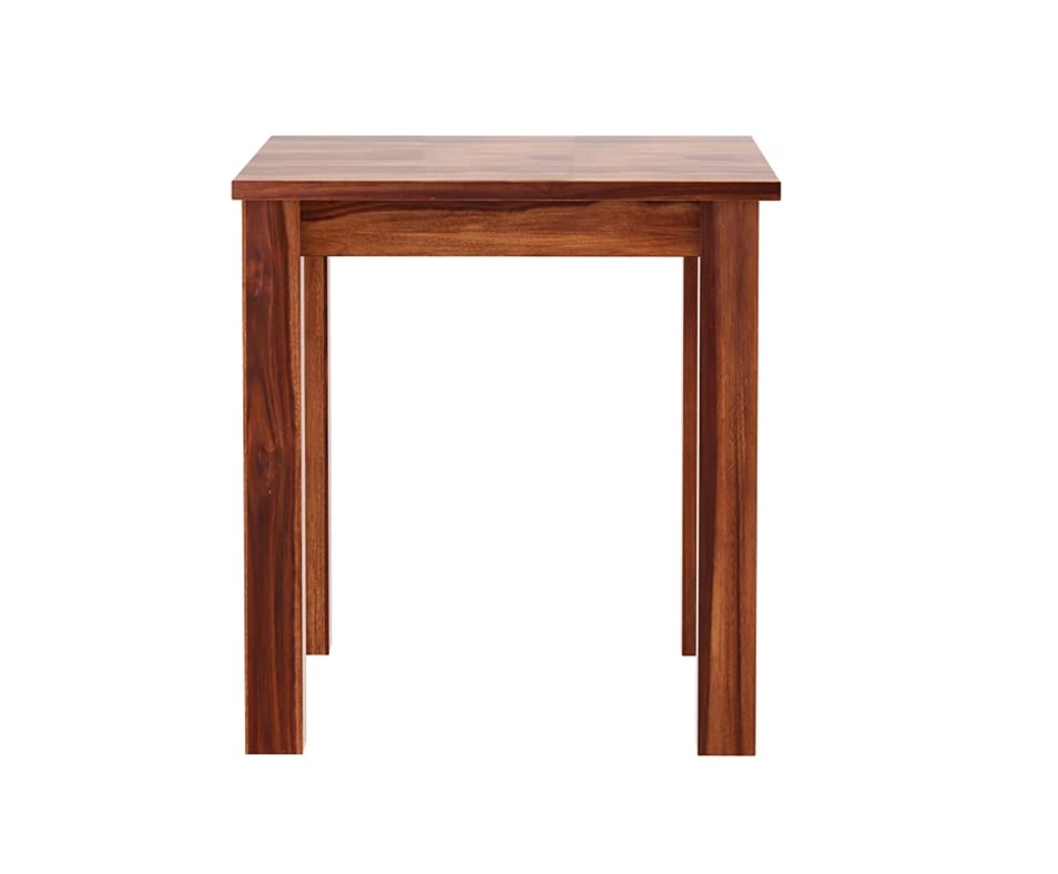 Image of Dining Table 2 Seater with 2 Chair and 1 Table, Sheesham Wood Dining Chairs Set of 2, Wooden Dining Set 2 Seater for Hotel Kitchen Restaurant Natural Brown
