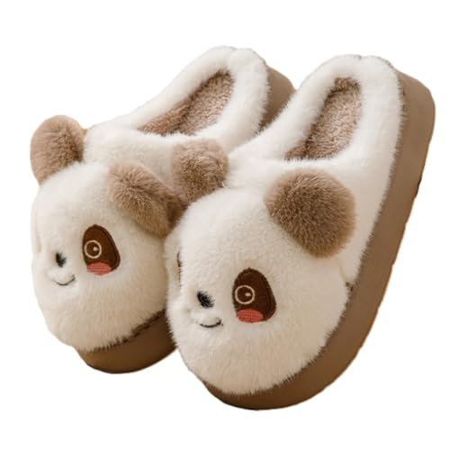 Womens Animal Panda Slippers Cute Soft Plush House Shoes Fluffy Warm Slide - Rubber Anti Slip Home & Outdoor Cartoon Gifts for Birthday Christmas