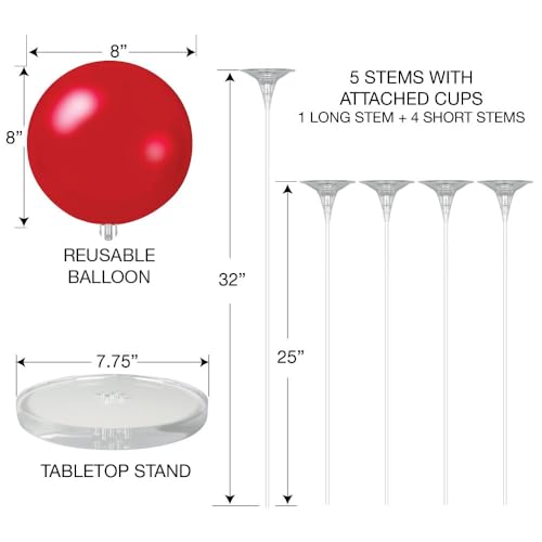 Image of Reusable Outdoor Balloon Clusters - Helium Free, All-Weather, Durable, Plastic Balloons for Advertising, Real Estate, Grand Openings & Events (Orange,Pink,Dark Purple,Blue,Aqua)