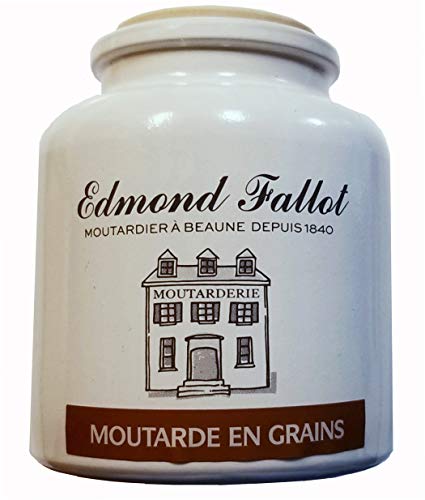 Edmond Fallot Whole Grain Mustard Crock 2 Pack, Moutarde en Grains - Edmond Fallot - 500g Crock With Cork Stopper