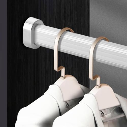Barra Armario Barra de clóset Barra para colgar en la pared del armario, Barra para colgar ropa de alta resistencia para pantalones vaqueros cortina suéteres, Barra de armario ovalada para Ventanas La