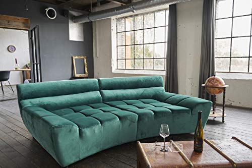 Preisvergleich Produktbild KAWOLA Big Sofa NERLA Stoff Velvet grün
