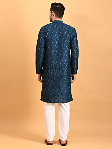 Image of Uri and MacKenzie Embroidery Silk Men's Kurta Pyjama Set
