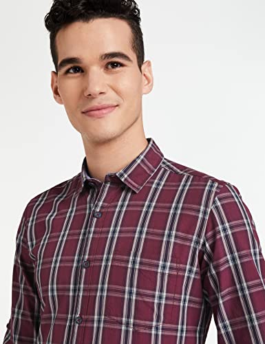 Image of Amazon Brand - Symbol Men's Cotton Checkered Regular Fit Casual Shirt