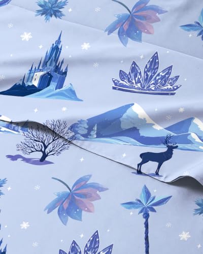 Image of Kids Queen Size Winter Bed Sheets - 4 Piece Kids Winter Sheet Set - Snowy Holiday Bedding - Ultra-Soft, Cute & Cozy - Breathable & Machine Washable - Frosty Bed Set for Boys, Girls, Teens & Toddlers