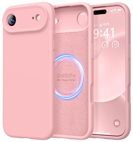 Image of LOVE 3000 Designed for iPhone Air Case, Premium Silicone [Compatible with Magsafe][Soft Anti-Scratch Microfiber Lining] Shockproof Protective Phone Case for Men Women 6.5 inch, Pink Sand