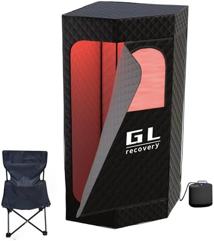 Portable Sauna for Home,Pentagon Infrared Saunas Box for Home with 3L Black Steamer