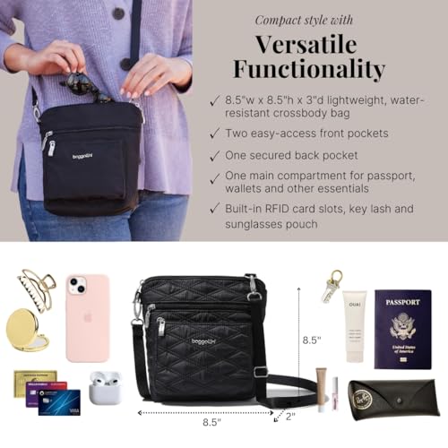 Image of Baggallini Modern Pocket Crossbody Bag for Women, 8.5 inchx8.5 inch Handbag Purse with RFID, Lightweight Water-Resistant