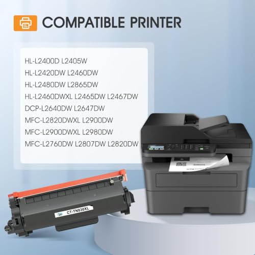 Image of TN830 TN830XL 830 XL /V /R Toner for Brother Printer DCP-L2640DW HL-L2460DW | Compatible for Brother MFC-L2820DW TN-830 TN-830XL TN 830 XL Cartridge HL-L2405W HL-L2400D Printer High Yield 4 Black Printer