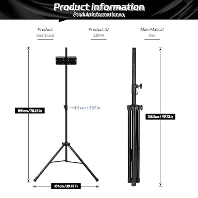 CyeeLife Dartboard Stand, Professional Portable Tripod Dartboard Travel Stand, Black