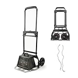 Relaxdays Sackkarre klappbar, bis 120kg, HBT 111x52x48 cm, Transportkarre Umzug, mit Teleskopgriff Stahl, Silber/schwarz