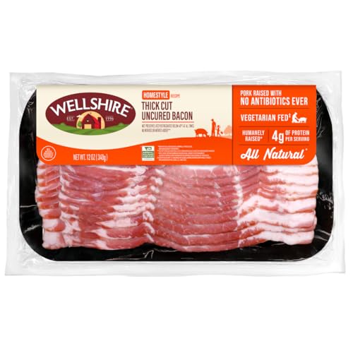 Wellshire Farms Thick Sliced Dry Rubbed Uncured Bacon, 12 oz