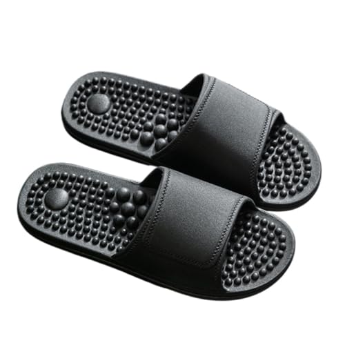 Massage Slippers,Mens Slippers,Home Slippers,Shower Slippers,Acupuncture Point Massage Slippers,Non-Slip Waterproof Slippers(Black,EUR42-43)