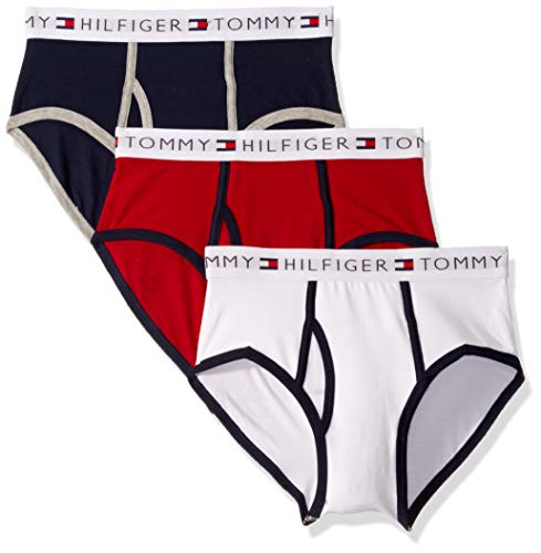 Tommy Hilfiger Big Boy's Boys' Briefs (Pack of 3) Underwear, Red, X-Large (16/18)