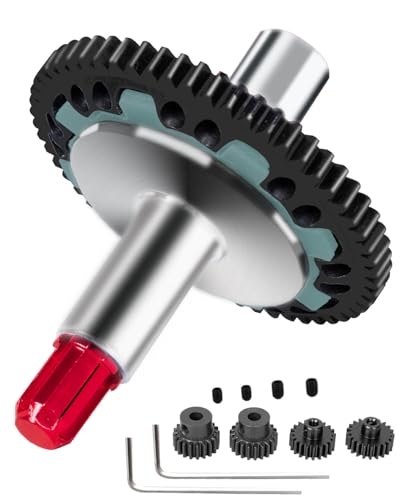 RCMYou 57T 0.8Mod Slipper Upgrades Part for 1/10 Granite Senton Vorteks Big Rock 3S /Kraton Outcast 4S 1/8 Typhon 3S,Steel 57T 0.8Mod Slipper with 20T 21T Pinions and Slipper Shaft,Red
