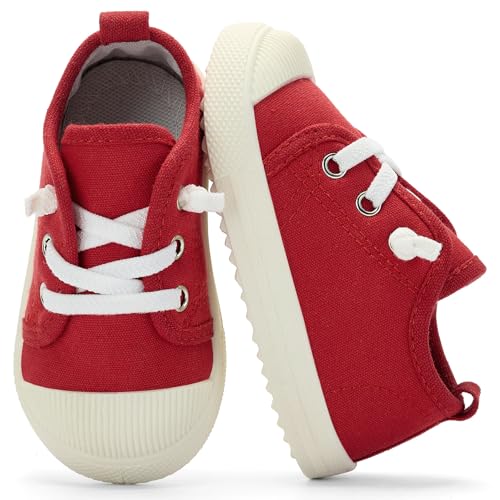 Toddler Canvas Shoes for Boys Girls Slip On Little Kids Sneakers with Soft Sole Breathable Unisex Child Fashion Causal Running Shoes