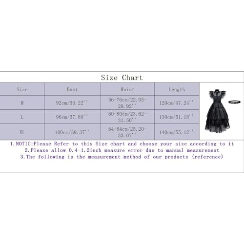 𝗔𝗱𝗱𝗮𝗺𝘀 𝗙𝗮𝗺𝗶𝗹𝘆 𝗪𝗲𝗱𝗻𝗲𝘀𝗱𝗮𝘆 Halloween Costumes for Women Adult Ladies Black Gothic Dress with Belt Cosplay Outfits Fancy Dress Up for Carnival Halloween Easter Festival (L) - Image 2