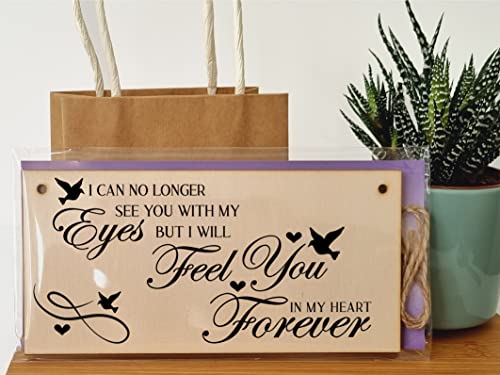 The Plum Penguin No Longer See You Feel You in my Heart Forever Sympathy Memory Handmade Wooden Hanging Wall Plaque Sentimental Gift - Image 3