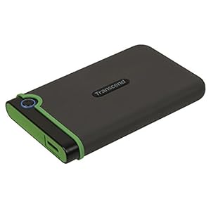 Transcend 2TB StoreJet 25M3 USB 3.1 tragbare Festplatte robust, stoßfest, kompakt und leicht mit blitzschnellen Geschwindigkeiten und Ein-Knopf-Backup-Funktion Eisengrau - TS2TSJ25M3