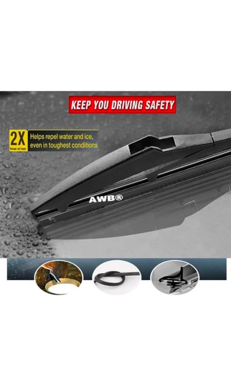 Image of AWB Hybrid Wiper Blades Front & Rear Compatible with Honda Elevate (pack of 3)