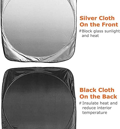 Car Windscreen Sun Shade - Car Windshield Sunshade - Blocks UV Rays Sun Visor Protector, Foldable Front Window Sunshades for SUV Truck to Keep Vehicle Cooler & Shelter Dust Ice Snow (150 * 80CM)