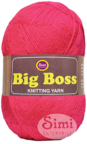 Image of Big Ball Magenta (600 gm) Wool Ball Hand Knitting Wool /Art Craft Soft Fingering Crochet Hook Yarn, Needle Knitting Yarn Thread dye G H IJKSM-JC