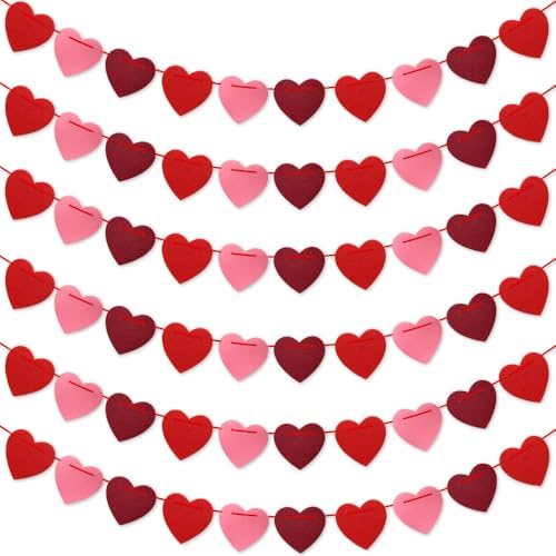 Valentines Day Decorations, 6 Strips Valentines Day Garland - Fel...