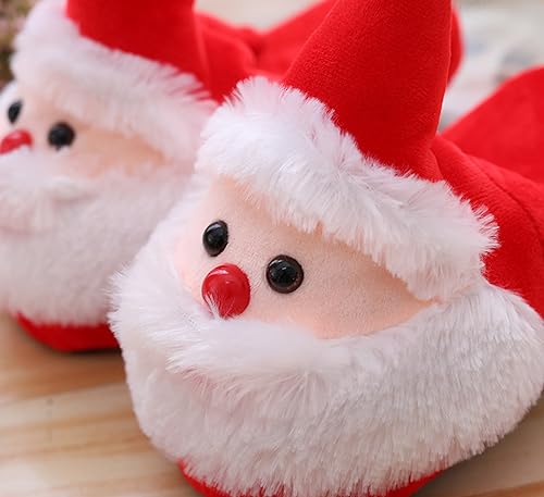 Unisex Christmas Slippers Santa Claus Slippers Cute Plush Adult Anti Slip House Loafers for Women Men2