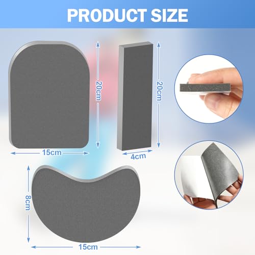 6Pcs Snowboard Shin Pads, Self-Adhesive Shin Guards, Ski Boot Fitting Foam Ankle Wrap Pads Ski Boot Shin Protector Universal Fit Men Women Kids for Ski Snowboard Shin Protection