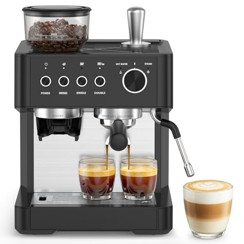 Kismile 20-Bar Espresso Machine with Grinder & Frother