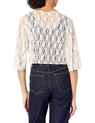 Image of Star Vixen Women's Plus-Size 3 /4 Sleeve Tiefront Shrug