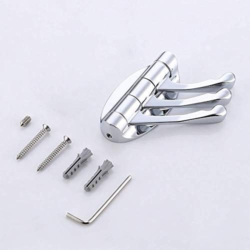 Multifunctional Hook Swivel Towel Hook Wall Mounted Towel Robe Clothes Hat Coat Foldable Arm Clothes Hanger Rack Robe Hook Heavy Duty Chrome (Chrome)