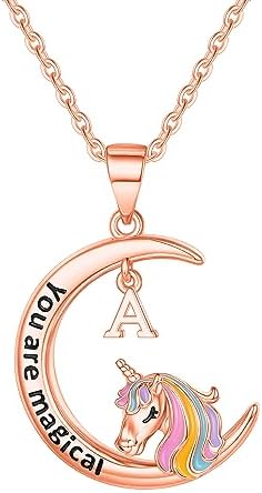 Unicorns Gifts for Girls Necklaces, 14K Gold/White Gold/Rose Gold...