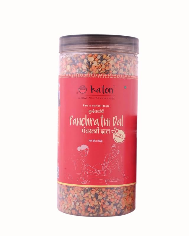 Katori Panchratan Dal and Nutritious Multi-Lentil Mix in PET Jar | Protein and Fibre Rich Daily Cooking Pulses | Wholesome Blend of 5 Lentils | Fresh, Pure and Hygienically (800g)-image-12