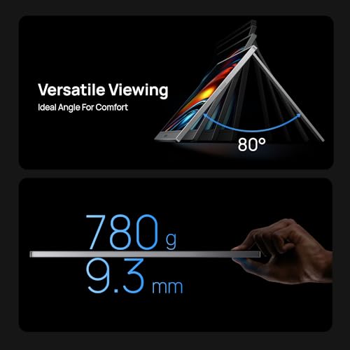 Image of ARZOPA 16.1 inch Portable Monitor Gray, 100% sRGB FHD 1080P Kickstand Portable Laptop Monitor High Color Gamut Display IPS Eye Care Screen for High-end Office & Entertainment -Z1C Gray