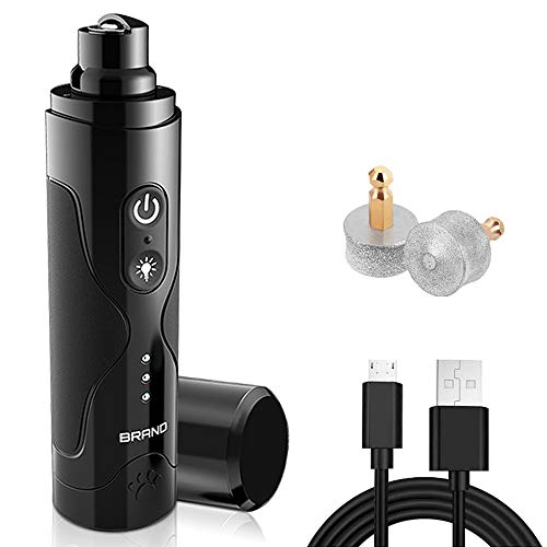 最安値 ペット用電動爪トリマー 猫 犬 爪切り 爪やすり ネイルケア ペット用 三段階スピード 高輝度ledライト付きusb充電式 安全静音 ペットネイルトリマー 猫 小型犬 中型犬 大型犬通用 研削ヘッド2個入りの価格比較