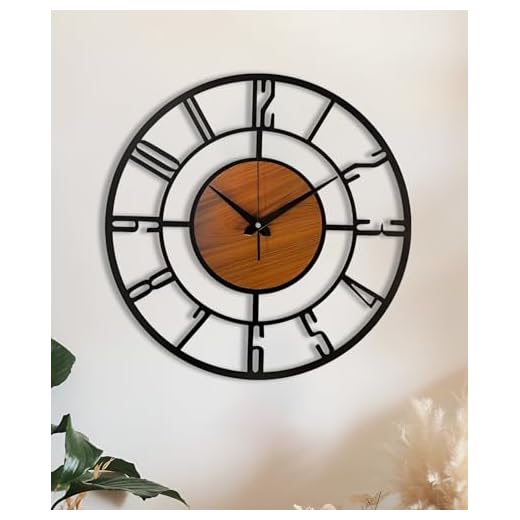 Auromin Metal Wall Clock for Living Room, Bedroom, Hall, Kitchen, Office | Numeral Designer Modern Wall Watch for Home Decor | Decorative Big Size Hanging Wall Clock | Battery Operated Clock