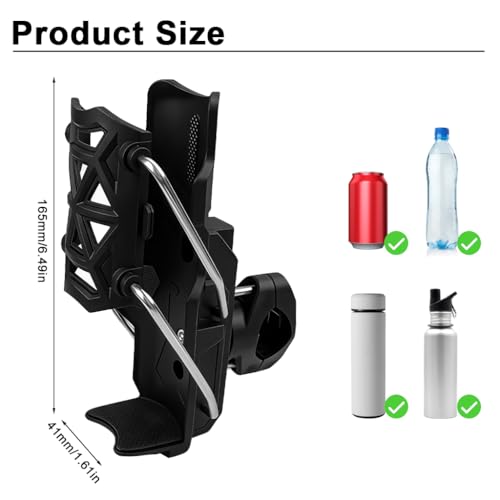 Image of STHIRA Motorcycle Bottle Holder,Riding Water Bottle Holder, Adaptive Folding Bottle Holder for Bike, Durable Nylon Material, 360 Rotatable Angle Design, Motorcycle Bike Accessory
