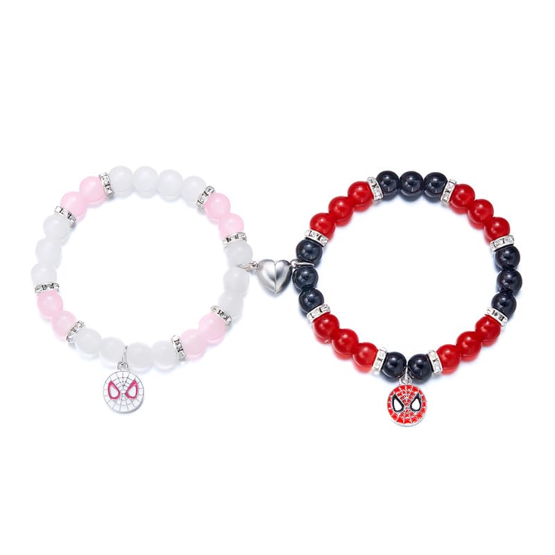 KARRA Spiderman Friendship Bracelet, Magnetic Bracelet Pink Power Stone Spider Man Matching Bracelets for Couples Birthday Party Valentines Jewelry (B0DGGYDG63) Amazon Price History, Amazon Price Tracker