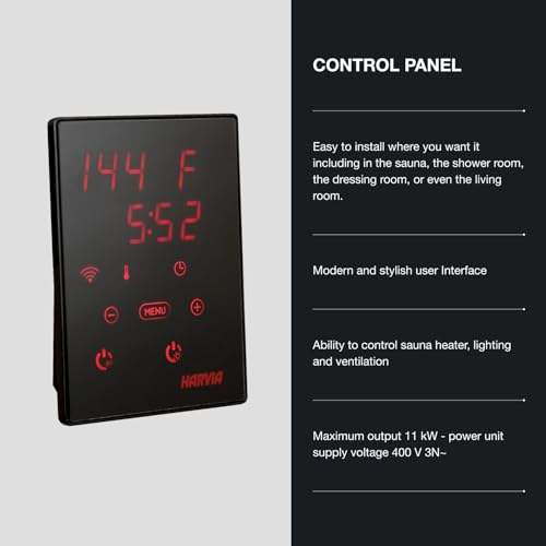 Image of Harvia KIP Wall Mount Electric Sauna, 220V-240V, 6kW, Digital Controls