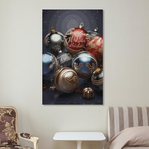 Boules de Noël sur toile idée cadeau esthétique