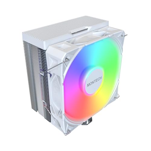 Image of MONTECH NX400 ARGB - CPU Cooler, Single Tower, 4 Advanced Heat Pipes, 52-fin Heat Sink, E28, 120mm FDB Static Pressure Fan, 28mm Fan Thickness, Corner-Cover Footpads, Polished Top Cover, ARGB - White
