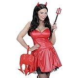  NET TOYS Original Cartera tridente Diabla - Rojo 25 x 33 cm - Accesorio diabólico de Fiesta Cartera de Dama para Disfraz de Diabla - Insuperable para Festival y Carnaval