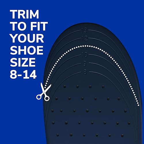 Dr. Scholl\'s Heavy Duty Support Insole Orthotics, Big & Tall, 200lbs+, Wide Feet, Shock Absorbing, Arch Support, Distributes Pressure, Trim to Fit Inserts, Work Boots & Shoes, Men Size 8-14, 2 Pairs