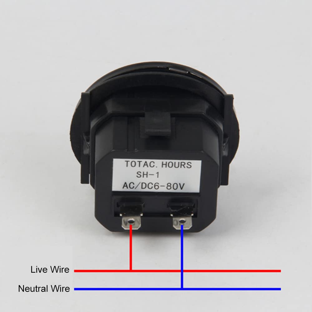SANON 12V 24V 36V Compteur Horaire Jauge Ronde Étanche pour Moteur de Tracteur de Bateau Marin