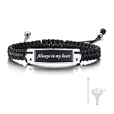 MPRAINBOW Cremation Memorial Urn Bracelet,Stainless Steel Cremation Manmade Braided Urn Bracelet Keepsake for Ashes, Free Fill Kit